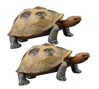 Mikikit 2 pièces Figurines Tortue Terrestre Modèles Réalistes pour Décoration Maison et Mini Jardin Ornements Mignons pour Garçon Fille et Collection