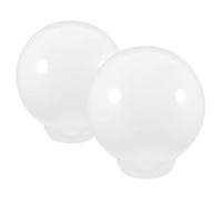Mikikit 2 pièces Globe de Remplacement pour Lampadaire Extérieur Acrylique Abat Jour Sphérique et Décoratif pour Éclairage de Jardin et Clôture