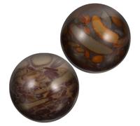 Mikikit 2 Pièces Lot de 2 Balles de Massage en Pierre Naturelle 25 Mm, Petites Boules Lisses pour Exercices Manuels et Rééducation des Mains, Handballs Portables pour Détente Musculaire