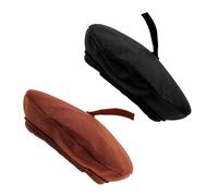 Mikikit 2 Pièces Mini Beret Caps For Dolls Soft Cotton Small Hats In And Decorative Miniature Beret Accessories For Crafting DIY Projects And Role Play