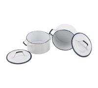 Mikikit 2 pièces Mini Pot Blanc Bord Bleu Cuisine Garçon Fille Décor Maison Poupée Collection