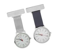 Mikikit 2 pièces Montre Infirmière Métallique pour Femme et Médecin Portable Design Simple et Robuste Pratique pour Professionnels de Santé