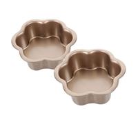 Mikikit 2 Pièces Moule à Gâteau Fleur De Prunier Plat De Cuisson Bricolage Moule Fleur De Prunier Moule à Cake Moule à Mousse Moule à Génoise Boîtes à Gâteau Manche Acier Carbone Doré