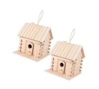 Mikikit 2 pièces Nichoirs Oiseaux Maison Dhôtes Suspendue pour Jardin Extérieur Boîte de Nidification pour Petits Oiseaux Décoration Originale pour Animaux et Jardin