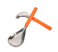 Mikikit 2 Pièces Outil Corer Acier Inoxydable pour Citrouille et Fruits Cuillère Dentelée Séparateur de Manuel pour Cuisine Pèle et Évider Accessoire Pratique pour Maison et
