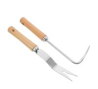 Mikikit 2 Pièces Outils de Désherbage Acier Inoxydable Manche Ergonomique Outil Multifonction pour Creuser pour Jardinage Agriculture Plein Air