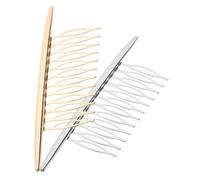 Mikikit 2 pièces Peigne Décoratif Alliage Électroplaqué Pince Latérale Élégante pour Femmes et Filles Accessoire Cheveux Simple et Or et