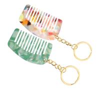 Mikikit 2 Pièces Peigne Porte-clés à Dents Larges Peigne Démêlant De Voyage Lot De Poche Pour Cheveux Mouillés