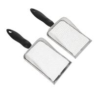 Mikikit 2 Pièces Pelle à Litière en Acier Inoxydable pour Animaux avec Tamis de Précision, Manche Long, Bord Lisse, Résistante la Flexion pour Foyers Multi-Animaux et Litière Journal
