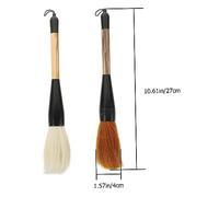 Mikikit 2 pièces Pinceaux Calligraphie Chinois Brosse Traditionnelle et Portable pour Étudiants et DIY Poils de Loup Mouton pour Cursive et Peinture Chinoise
