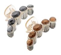 Mikikit 2 pièces Pinces Cheveux Femme Cristal Grandes Pinces à Cheveux Élégantes avec Mariage Fête Bleu et Marron