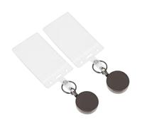 Mikikit 2 pièces Porte Cartes Rétractable Étanche avec Clip Lot de Support Vertical pour Cartes Professionnelles et Identités Organisateur Pratique pour Bureau École et Voyage