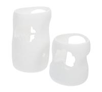 Mikikit 2 pièces Protections de Biberons Antichoc Blanc Manchon de Protection Garçon Fille Réutilisable et Antichute pour Biberon de Nourrisson