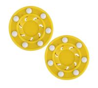 Mikikit 2 Pièces Rondelles de Hockey Plastique Rondelles Entraînement pour Hockey Glace Matériel Durable pour Pratique Indoor et Outdoor Accessoires pour Adultes et Adolescents