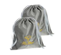 Mikikit 2 Pièces Sac de Rangement pour Sèche Cheveux de Sac de Voyage avec Cordon de Serrage Organisateur Élégant pour Sèche Cheveux et Accessoires Gris Classique