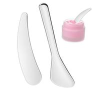Mikikit 2 pièces Spatules Visage Acier Inoxydable pour Soins Peau Cuillères Réutilisables Confortables pour Crème et Maquillage Outils Ergonomiques Coréens