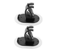 Mikikit 2 pièces Support de Tringle à Rideau Auto Adhésif sans Perçage Crochet Mural Noir Grand Format Lot pour Fixation Stable et Facile des Tringles à Rideaux Salon et Chambre