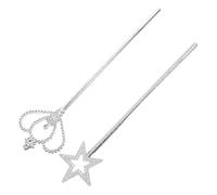 Mikikit 2 Pièces Tige étoile plaquée étoile métallique fée Princesse Wand pour Les Enfants d'ange d' Abdos Silver