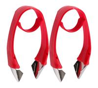 Mikikit 2 Séparateurs de Tiges de Fraises et Fruits Multifonction, Extracteurs Compacts en Plastique et INOX 9,5x2 Cm, Outil la Cuisine pour Fraises, Ananas, Tomates Rouge