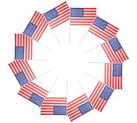 Mikikit 20 Pièces Lot de Petits Drapeaux Américains à Main et Portables pour Décorations Patriotiques Of July Memorial Veterans Day