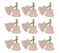 Mikikit 20 Pièces Lot de Poignées Bois Massif pour Meuble à Trou Unique Boutons de Tiroir Robustes et Élégants Accessoires de Quincaillerie de Cuisine Faciles à Installer pour Armoire et