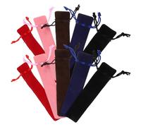 Mikikit 20 Pièces Velvet Pencil Pouch Set with Drawstring Closure Double-Sided Thick Plush Pen Sleeve for Children and Adults Protective Single Pen Holder for Office and School Supplies