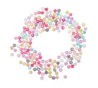 Mikikit 200 pièces Perles Intercalaires Acryliques Multicolores pour DIY Bracelet et Bijoux Perles Artisanales Légères et Pratiques pour Accessoires de Cheveux et Manuelles