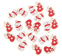 Mikikit 20pièces Breloques de Noël pour Création de Bijoux Pendentifs Soi-même Ravissantes pour Colliers et Bracelets