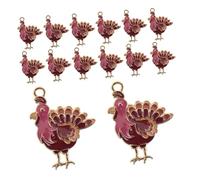 Mikikit 24 Pièces Charms Thanksgiving Alliage Pendentifs Turkeys pour Bijoux DIY Accessoires Automne pour Bracelets Colliers Boucles Oreilles