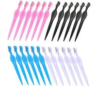 Mikikit 24 pièces Rasoirs à Sourcils Acier Inoxydable avec Couvercle de Protection Mini Tondeuse Précise pour Modelage et Épilation des Poils Visage Multi Rouge Noir