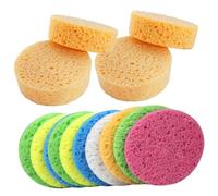 Mikikit 25 pièces Éponges Visage Cellulose Naturelle Rondes Nettoyage Maquillage Réutilisables pour Démaquillage et Soin Peau Sensible Couleur Aléatoire Couleur Aléatoire