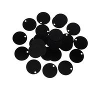 Mikikit 25pièces Étiquettes Vierges Rondes Aluminium pour Chien et Chat à Graver Soi-même Étiquettes avec Pré-percé pour Identification Animaux de Compagnie