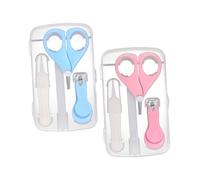 Mikikit 2ensembles Ciseaux à Ongles Pour Garçon Fille Ensemble De Manucure Pour Nourrisson Coupe-ongles Avec Douce Et Arrondie Etui De Rangement Inclus