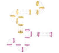 Mikikit 2ensembles Tunnel pour Hamster et Petit Animal Kit de Tubes Transparents à Monter Soi-même Connecteur pour Cage avec Entrée Externe Circuit Exploration