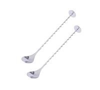 Mikikit 2pcs Agitateurs en Acier Inoxydable pour Cocktails, Cuillères Élégantes et Faciles à Nettoyer, pour Fêtes et Anniversaires Réutilisable