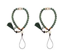 Mikikit 2pièces Bodhi Strap Rétro Vintage Corde De Poignet Pour Smartphone Chaîne Antidérapante De Style Chinois Accessoire De Pour Téléphone Portable