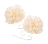 Mikikit 2pièces Boule de Bain Exfoliante Double Face Lot de Pochette à Savon pour Douche pour Voyages de Toilette pour Hommes et Femmes