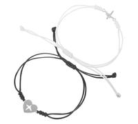 Mikikit 2Pièces Bracelet à Réglable de Bracelets Corde Tressée pour Fête Mères Accessoires Mode Uniques pour Couple
