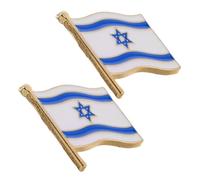 Mikikit 2pièces Broche Émail Drapeau Israël Lot De Accessoires De Fête Pour Vêtements Et Sacs à Dos Souvenirs Juifs