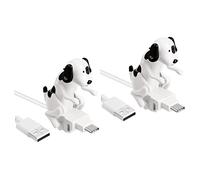 Mikikit 2pièces Câble De Charge Type-c Original avec Design De Chien Câble De Données Rapide Et pour Smartphones Et Appareils