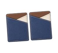 Mikikit 2pièces Étui Arrière Adhésif PU Cuir pour Téléphone Porte-Cartes Mobilité Pratique Pochette pour Smartphone Double Poche