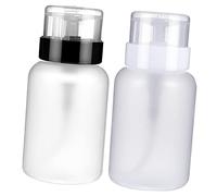 Mikikit 2pièces Flacons à Pompe Plastique Pour Dissolvant Distributeurs Transparents Pour Remplissage Lot Système à Pression