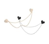 Mikikit 2pièces Fringe Et Pompon Broche Forme De Cœur Pour Femme Bijoux Pour Cardigan Robe Manteau Et Autres Occasions