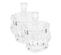 Mikikit 2Pièces Glass Candy Storage Jars with Lids Multifunctional Food Containers for Home Use Design for Snacks and Treats