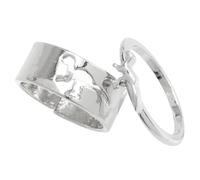 Mikikit 2pièces Lot De Bagues Assorties Dinosaure Bagues Ouvertes Alliage Cadeaux Pour Couples