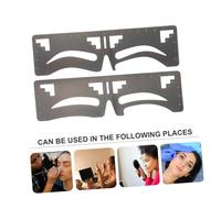 Mikikit 2pièces Règle Sourcils Acier Inoxydable Modèle De Forme Pochoir Réutilisable Guide Maquillage Précis Pour Femmes