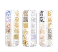Mikikit 3 Boîtes D'accessoires de Remplissage en Alliage Métal pour Résine Époxy, Perles Décoratives pour Bricolage, Scrapbooking et Porte-clés Dangle