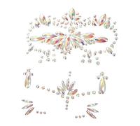 Mikikit 3 feuilles Autocollants de Visage Fluorescents de Gemmes Lumineuses pour Halloween Festivals et Fêtes Décorations Attrayantes pour Visage Autocollants Éclatants pour Adultes