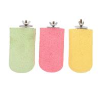 Mikikit 3 Pièces Accessoires Cage Perroquet Perchoir Multifonction avec Pierre à Lime Colorée pour Petits Perroquets et Perruches Plateforme de Jeu et Repos pour Cage