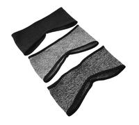 Mikikit 3 Pièces Bandeau Cache-oreilles Hiver Femme Lot de Bandeaux Stretchables Polaire Doublée Protection Thermique pour Course Cyclisme et Fitness Plein Air Couleurs Noir et Gris